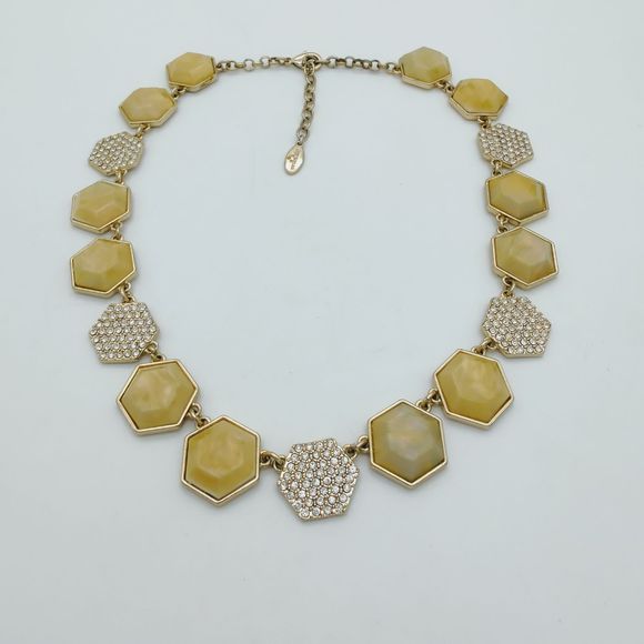 Ann Taylor Statement Necklace Goldtone 1409 - Picture 2 of 7